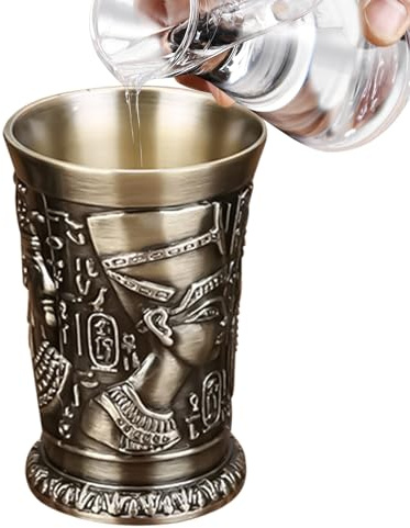 Generisch Small Shot Glasses - 30 ml Zinc Alloy Vintage Drinking Glasses, Original Shot Glasses - For Tequila Whiskey Christ Family Friends Party Home Holiday Weekend Halloween Witch Women