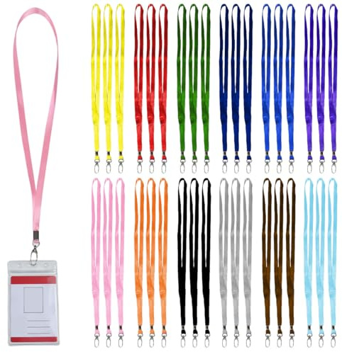 ASOUUNLD Schlüsselband 36 Stück Lanyard mit Karabiner 12 Farben | Polyester Umhängebänder 47 cm für Ausweishalter, ID-Karten, Schlüssel, Pfeifen und Veranstaltungen