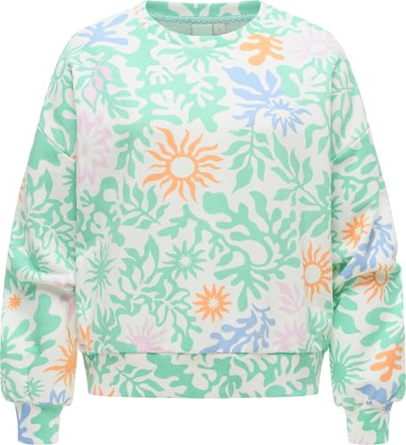 Ragwear Damen lässiges Cropped Sweatshirt Oversized Pullover mit modischem Allover-Print Wuss Print XS-XXL
