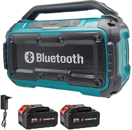 Eznaobo Akku-lautsprecher Für Makita 18V Lithium Akkus, Bluetooth-Lautsprecher Mit Doppel-Lautsprecher, Intuitives Bedienfeld, Hause Und Auf Partys, 3000mah Akku*2