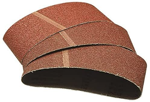 wolfcraft 3 Gewebe-Schleifbänder 100 x 610 mm I 1864000 I Körnung 180 I für Bandschleifer I für Holz und Metall I Korund