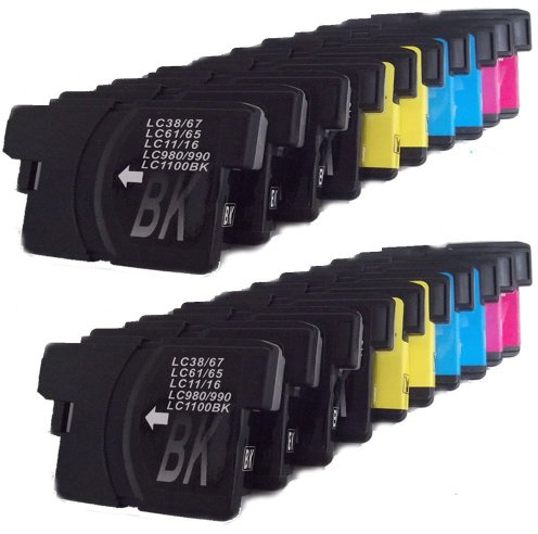 Multipack – 20 Premium Druckerpatronen für Brother LC1100 LC980 (8 Schwarz + 4 Cyan + 4 Magenta + 4 Gelb) LC1100BK LC1100Y LC1100C LC1100M LC980BK LC980Y LC980C LC980M für Brother MFC-250C Drucker MFC-255CW MFC-290C MFC-295CN MFC-297C MFC-490CN MFC-5490CN MFC-5890CN MFC-790CW MFC-795CW MFC-6490CW MFC-6890CDW MFC-990CW DCP-145C DCP-165C DCP-167C DCP-185C DCP-365CN DCP-373CW 375CW DCP-377CW DCP-383C DCP-385C DCP-387C DCP-395CN DCP-585CW DCP-6690CW Universal kompatibel für LC38 LC61 LC65 LC67 LC980 LC990 LC1100 - 100% Qualität - Silvertrade ©)