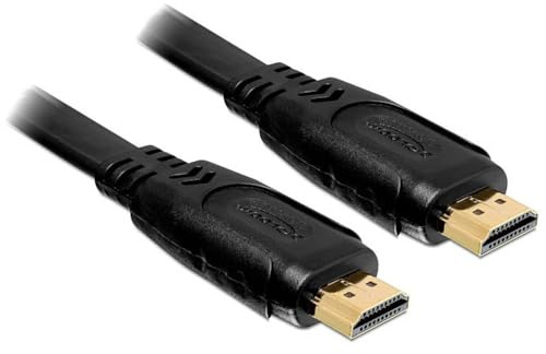 Delock Kabel High Speed HDMI mit Ethernet HDMI A Stecker flach 2 m Schwarz