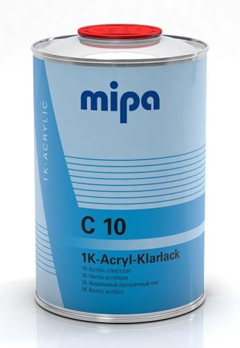 MIPA 1K Acryl-Klarlack C 10 langlebiger Klarlack wetterfest 1 Liter einfach zu verwenden ideal für Autos