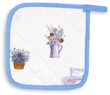1xTopflappen, TRIOLINO®, 100% Baumwolle, Druck Lavendelkörbchen, 22x22cm