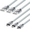 Rankie Cable Micro USB, Nylon Tressé Extrêmement Durable Câble, Haute Vitesse USB 2,0 vers Sync et Charge, Gris 1m, Lot de 3
