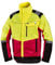 Worky Nuovissima giacca protettiva per foreste, moderna, rosso/giallo fluo, con strisce riflettenti, taglia S - XXL, Rosso/Giallo fluo, XL