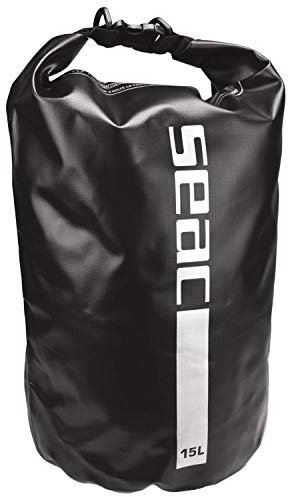 Seac Dry Bag, Wasserdichte Tasche Ideal für Tauchen, Bootfahren und Reisen, 15 lt, schwarz