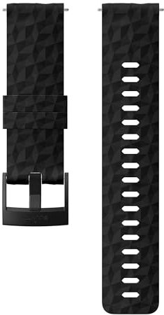 Suunto Ersatz-Uhrenarmband, für alle Suunto Spartan Sport WRH und Suunto 9 Uhren, Silikon, Länge: 22,3 cm, Stegbreite: 24 mm, Schwarz/Schwarz, Inkl. Stifte zur Montage, SS050221000