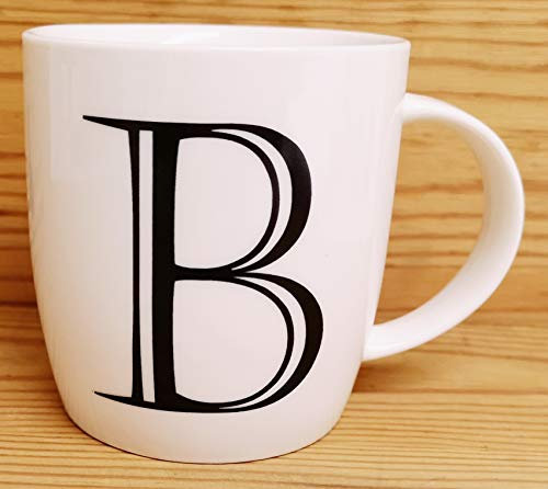 Personalised B Mug Fine China Boston 12 oz Alphabet Letter A-Z Hand Decorated in UK