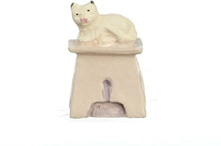 Melody Jane Puppenhaus Hund auf Hocker 1:48 Maßstab 1/4 Zoll Mini Jedes Zimmer Möbel