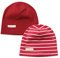 LACOFIA Baby Jungen Beanie Mütze Kinder Weiche Baumwolle Strickmützen Kleinkind Hut 2 Stücke Weinrot L/3-7 Jahre