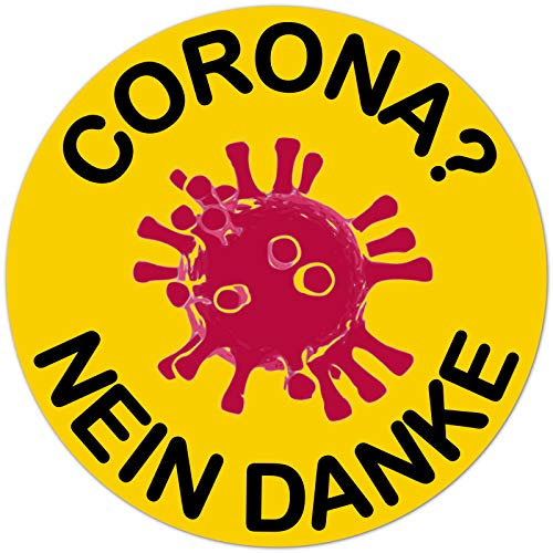 my-baby-shop Corona? Nein Danke! Aufkleber Anti-Corona Protest-Sticker Autoaufkleber 9cm