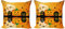 ABAKUHAUS Halloween Dekokissen Kissenbezug 2er Pack, Scary Pumpkin, Modern Accent Doppelseitiger Digitaldruck, 40x40, Schwarz
