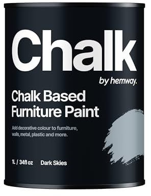 Hemway - Chalk Based Furniture Paint - Dark Skies Blue 1 L | Chalky Matt Shabby Chic Finish for Interior & Exterior Home Decor | Quick Dry & All-in-one