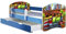 ACMA Kinderbett Jugendbett mit Einer Schublade und Matratze Blau mit Rausfallschutz Lattenrost II 140x70 160x80 180x80 (44 Lokomotive, 180x80 + Bettkasten)