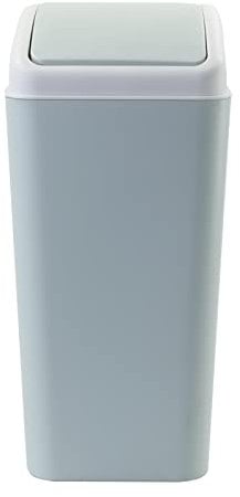 Bringer 15 L Kitchen Swing Top Waste Bin, Plastic Trash Bin with Swing Lid, Blue, F