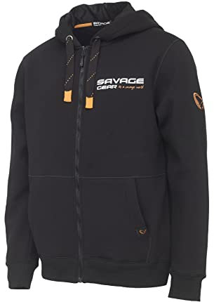 Savage Gear Unisex Urban Zip Hoodie Hooded Sweatshirt, Schwarze Tinte, S