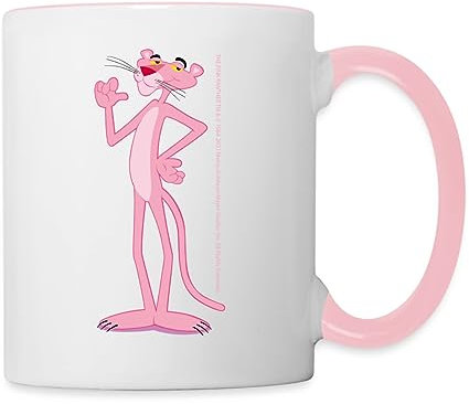 Spreadshirt Pink Panther Paulchen Pose Tasse Tasse Zweifarbig, One size, Weiß/Pink