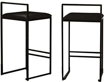 Barhocker kücheninsel küchentheke Höhe 65cm / 75 cm, Moderne Tresenhocker Bistrohocker Küchenhocker mit Lehne und Fußstütze Küchen Esszimmerstühle, Weiß (Schwarz, 2er-Set 65cm)