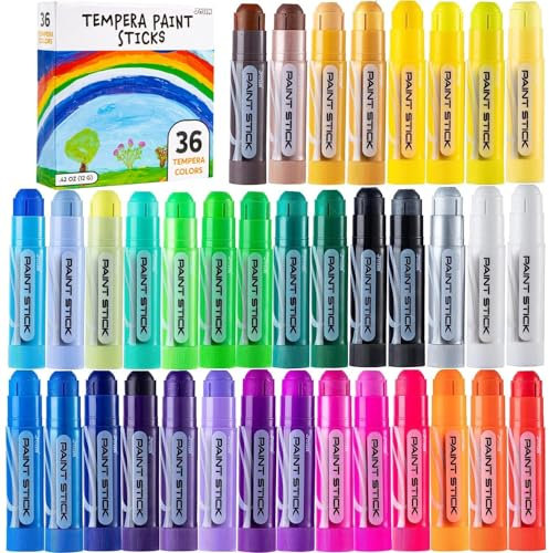 JOYIN 36 Stück Tempera Malstifte, Schnelles Trocknen und keine Unordnung, Malstifte für Kunsthandwerksprojekte, Kunst-Weihnachtsgeschenke für Ihre Kinder und Künstler