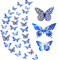 36 Stück 3D Schmetterlinge Dekorationen YUTOU 3D Schmetterling Wandtattoos Wanddeko Wandaufkleber Abziehbilder lebendige Flash Wandaufkleber für Schlafzimmer Baby Room Kinderzimmer Deko (Blau)