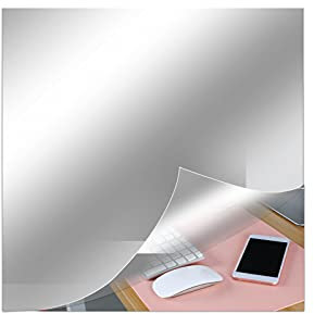 DRYEN 4 Stück selbstklebende Acryl-Spiegelbögen, 49,7 x 49,7 cm, flexible Spiegelfliesen, Spiegel-Aufkleber für Zuhause, Wand, Schlafzimmer