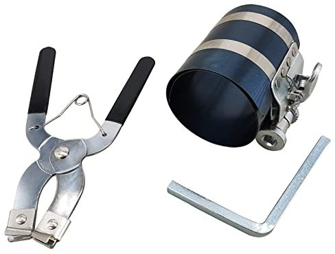 3 Piston Ring Ratchet Type Compressor Clamp Engine Piston Ring Compressor Tool Installer Band Ratchet Tool Compressor Clamp 53-175mm