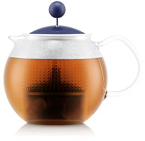 Bodum Assam 1823-540B Teepresse mit Glasgriff und farbigem Kunststoffdeckel, 0,5 l, 482 ml