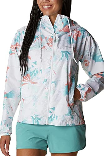Columbia Flash Challenger Coupe-vent fantaisie pour femme, imprimé popelines blanches, taille S