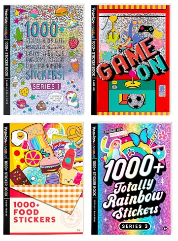 Fashion Angels Set of 4 Sticker Books, Mystery Bundle of 4,000+ Fun & Colorful Craft Stickers, Ideal Decoration & Personalization for Kids & Teens
