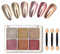 6 Colors Chrome Nail Powder, Shiny Nail Art Pigment Powder Nail Glitters Powder Set DIY Nail Decoration Holo Dust Powder