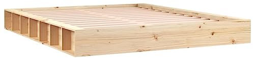 vidaXL Massivholzbett Bett Doppelbett Bettgestell Lattenrost Bettrahmen Schlafzimmerbett Holzbett Schlafzimmermöbel Kiefer 120x200cm