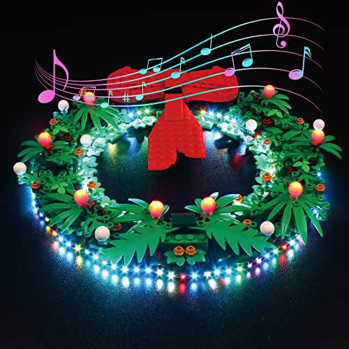 LocoLee Led Licht Set Kompatibel mit LEGO Adventskranz, Led Beleuchtungs Set Compatible with LEGO 40426 2-in-1 Adventskranz Christmas Wreath - Nur Lichter Set, Kein Modell (Musikversion)