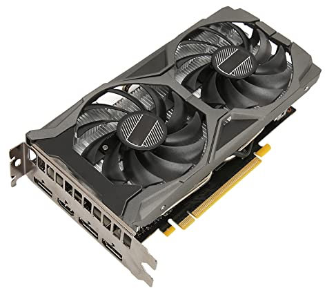 Elprico GTX 1660 S Gaming-Grafikkarte, 6 GB GDDR6 1785 MHz GPU-Takt 192-Bit-Desktop-Grafikkarte mit Zwei Lüftern für Office-Medien