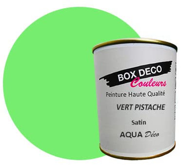 BOX DECO COULEURS Peinture murale acrylique aspect satin Aqua Déco - 750ml, Vert Pistache