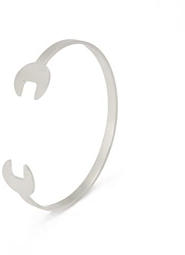 LIKGREAT Schraubenschlüssel Armbänder Mechaniker Werkzeug Mode Armband Armreif Punk Rock Verstellbare Armreifen Edelstahlschmuck Geschenke für Frauen Männer Valentinstag Geburtstag Muttertag (S-1)