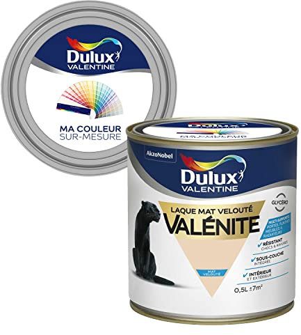 Ma Couleur Sur-mesure par Dulux Valentine – Peinture Laque Glycéro - Grande résistance pour boiseries et ferronneries - Mat Coquille d'Œuf 0,5 L