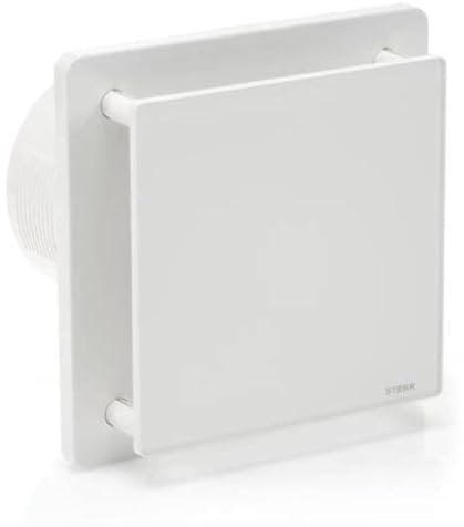 STERR White Bathroom Fan 5 inches / 125 mm - Extractor Fan - Glass Front - Modern Look - BFS125-20 W