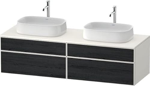 Duravit Zencha Konsolenwaschtischunterbau, 1600x550mm, 2 Auszüge, 2 Schubkästen, 2 Ausschnitte, ZE4825, ZE4825B16840000, Farbe: Front: Eiche Schwarz/Korpus: Weiß supermatt