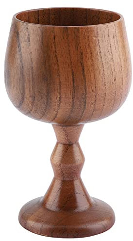 Wooden Wine Cup, Elegant Coffee Wine Goblet Grape Drinking Wood Tankard Beer Cup Table Arts for Bar KTV Club Restaurant Hotel Office Home Cups Multi Functional Wood Mug