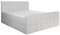 KEF Paris Boxspringbett 180x200 cm - Bett mit Matratze und Topper - Doppelbett mit Bettkasten - Polsterbett mit Kopfstütze - Bonell-Matratze H3 - Weiß Kunstleder