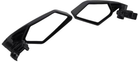 GOOFIT 8mm M8 schwarz Motorrad Rückansicht Seitenspiegel mit 6 LED Blinker Anzeige 360 Grad Rotation Ersatz für Kart Buggy UTV Roller Moped ATV Quad Pitbike Dirtbike