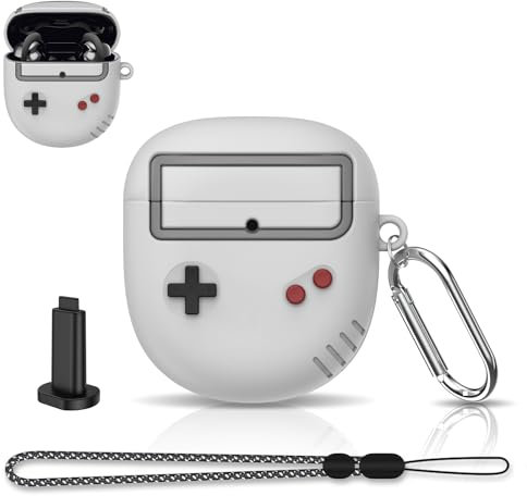 [6 in 1] MOWYEOK Kopfhöre Hülle für Bose, Kompatibel mit Bose QuietComfort Earbuds II/Bose QuietComfort Ultra, Retro Spielekonsolen Design Weiche Silikon Schutzhülle Mit Karabiner & Schlüsselband