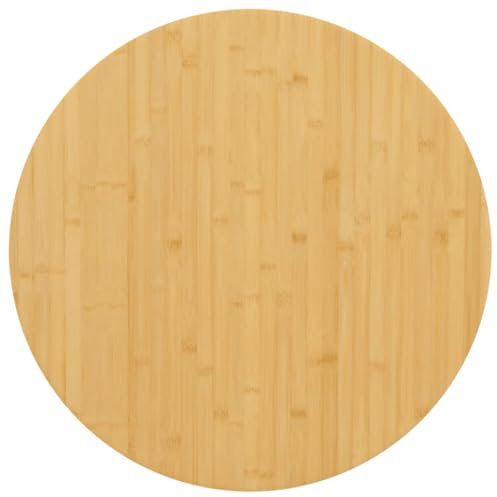 Festnight Tischplatte Rund Bambus Tischplatte für Tisch Couchtis Bambus Massivholz Tischplatte Ø 60 x 4 cm