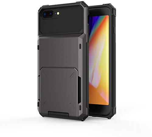 SORAKA Coque pour iPhone 8 Plus/iPhone 7 Plus/6S Plus avec étui Porte-Cartes étui Portefeuille Armor iPhone 8 Plus iPhone 7 Plus Coque Protection Contre Les Chocs en PC TPU 2 en 1 à Double Couche