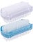 ARA CHOICE 2pcs Nail Brush Manicure Pedicure Finger Toe Cleaning Scrubbing Brushes Fingernail Scrub Brushes Two Sided Multifunction for Portable Scrubber Cuticles Fingernails Toes (Blue, Silver)
