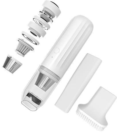 Aspirapolvere Portatile Auto aspirabriciole Senza Fili Ricarica Rapida Type-C, Mini aspirapolvere Portatile per Pet, Computer Portatili, Auto e Uso Domestico