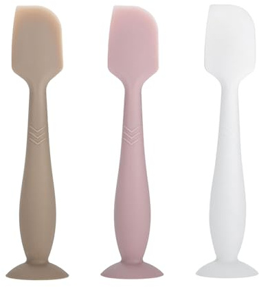 JIQIHEYI 3-Pack Baby Diaper Cream Spatula - Diaper Rash Cream Applicator for Butt Paste - Diaper Cream Brush for Newborns (Grey, Pink, White)