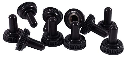 10 x Abdeckung aus Gummi, wasserdicht, schwarz, Durchmesser 6 mm, Kippschalter